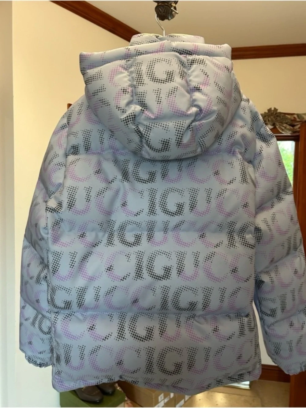 Gucci printed technical Poplin puffer jacket size 54/XXL made in Italy